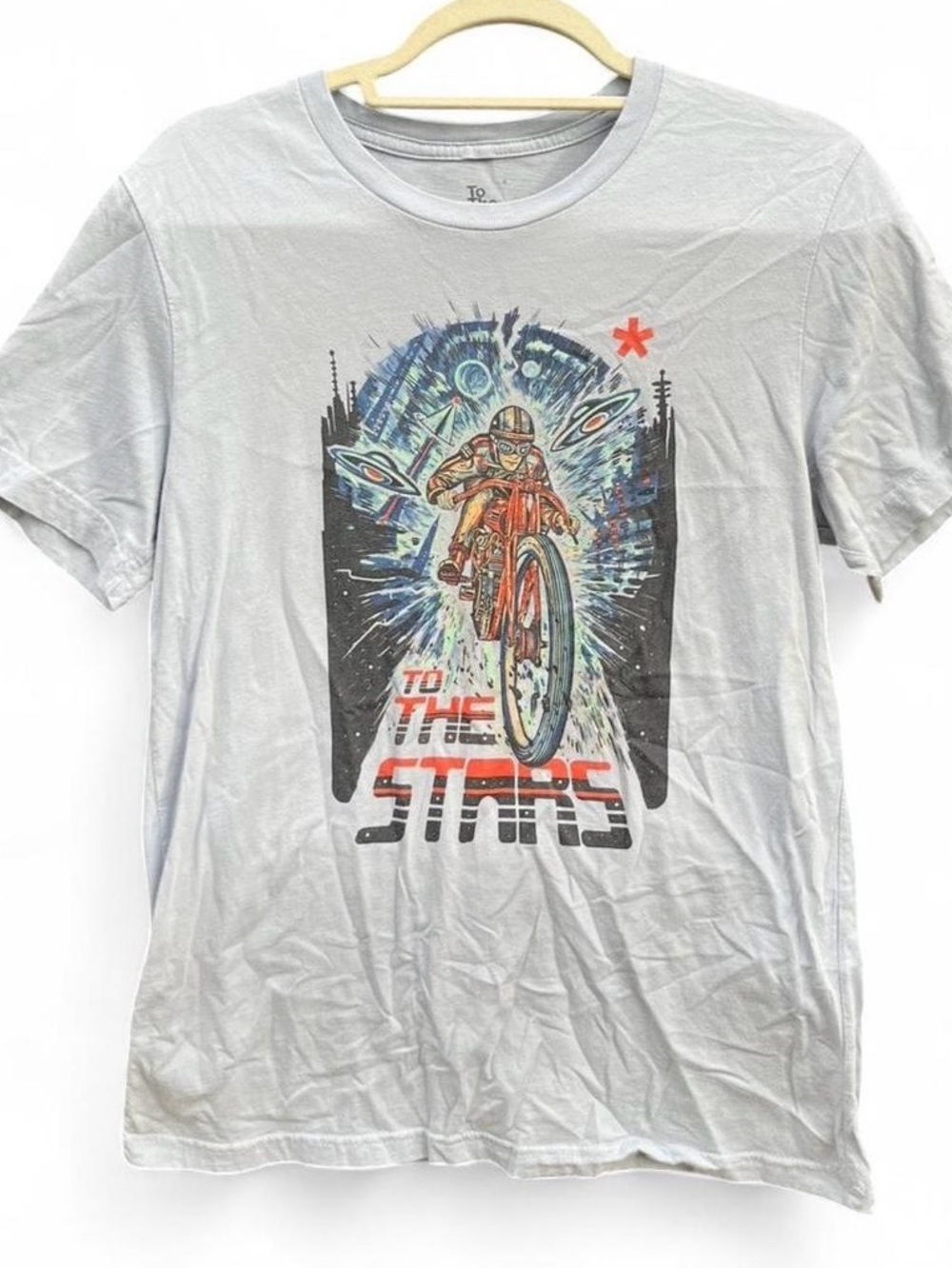 Men's Light Gray 'To The Stars' Graphic T-Shirt